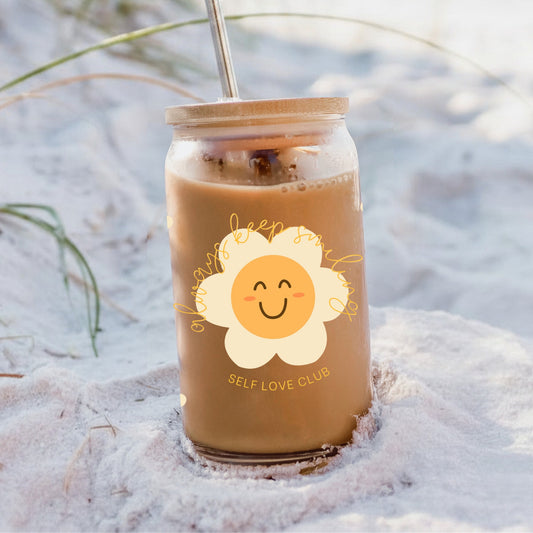 Always Keep Smiling Glass Tumbler