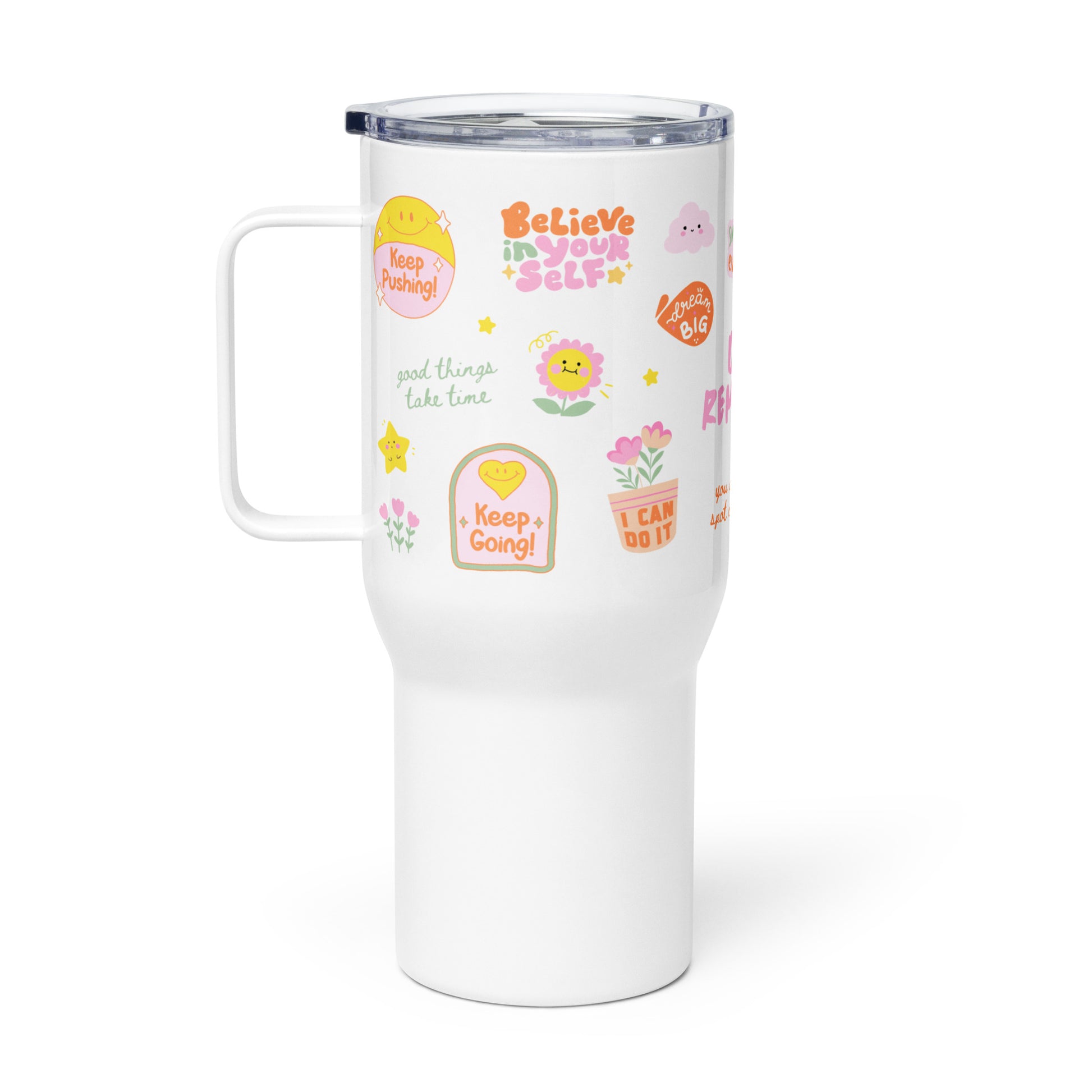 a white tumbler on a white background