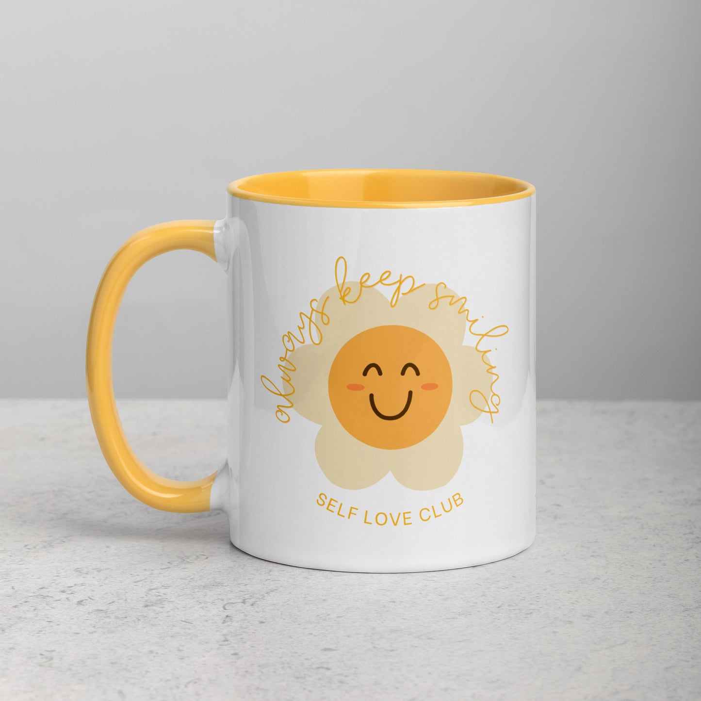 Always Keep Smiling Yellow Mug