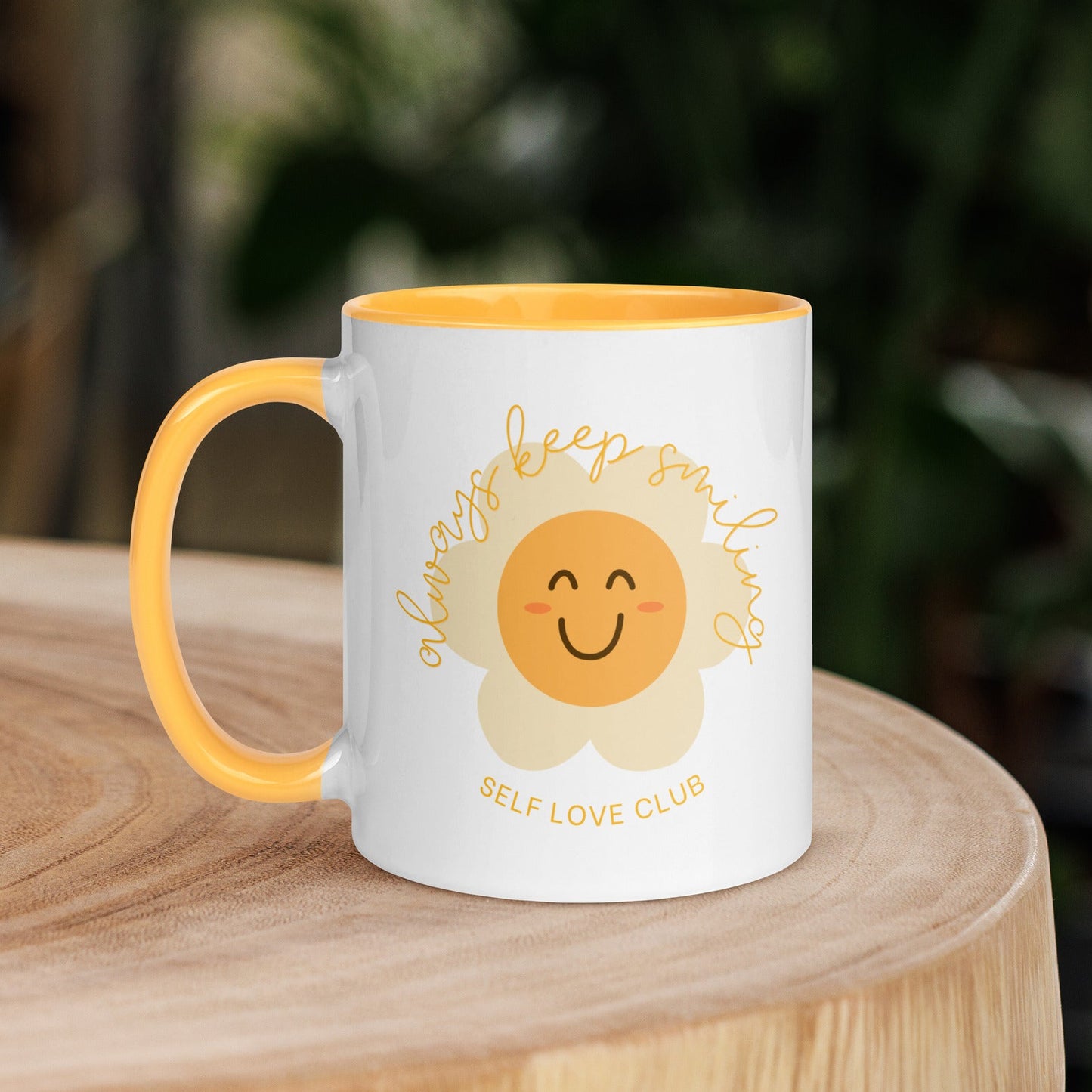 Always Keep Smiling Yellow Mug